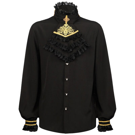 Men Victorian Shirt Vampire Pirate Ruffled Steampunk Shirt Medieval Renaissance Victorian Costume Clothing