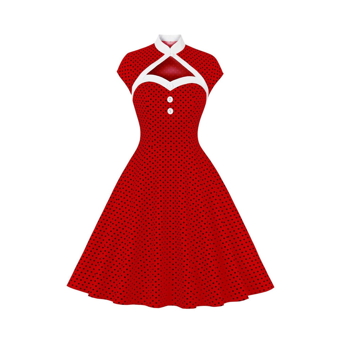 Women Vintage Polka Dot Dress Retro Rockabilly 2023 Elegant Cocktail Party 1950s 40s Swing Dress Summer Dress Short Sleeves