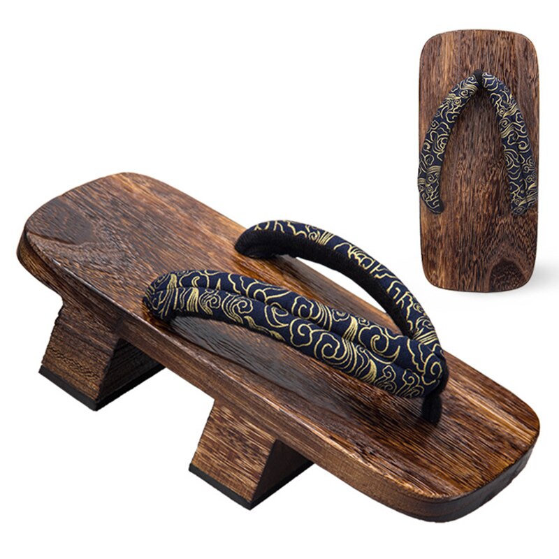 Men Japanese Geta Clogs Traditional Samurai Dragon Kimono Wooden Flip Flops Two-Teeth Toe Shoes Oriental Sandals Slippers