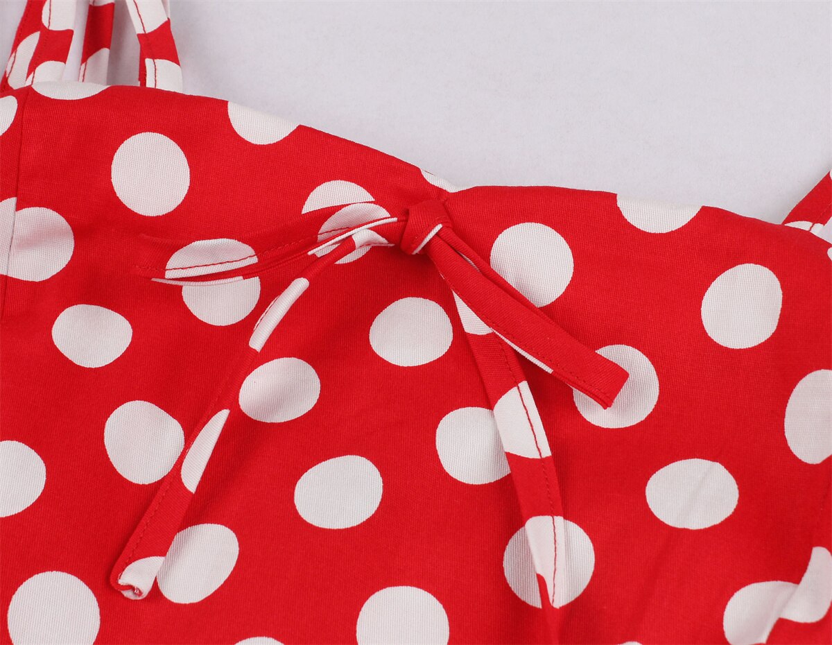 Women Vintage Polka Dots Dress Retro Rockabilly Strap Suspenders Cocktail Party 1950s 40s Swing Dress 2023 Summer Dress