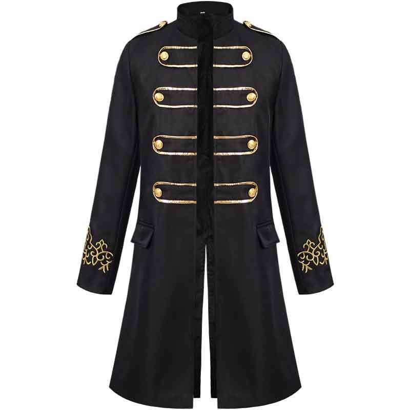 Men Medieval Renaissance Jacket Coat Halloween Costumes Gothic Steampunk Pirate Vampire Victorian Warlock Jacket Frock Tailcoat