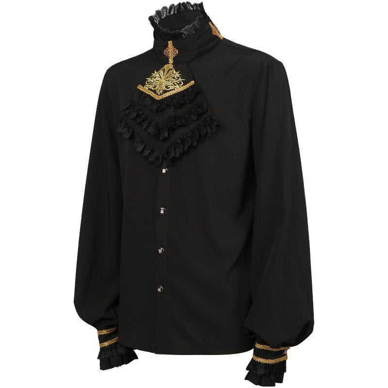 Men Victorian Shirt Vampire Pirate Ruffled Steampunk Shirt Medieval Renaissance Victorian Costume Clothing