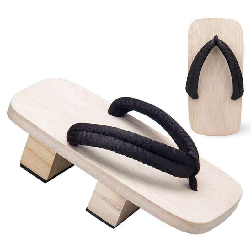 Men Japanese Geta Clogs Traditional Samurai Dragon Print Yukata Wooden Flip Flops Two-Teeth Toe Shoes Oriental Sandals Slippers