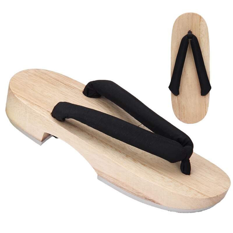 Meetlife Women Japanese Geta Clogs Traditional Samurai Solid Yukata Crude Wooden Flip Flops Toe Shoes Oriental Sandals Slippers