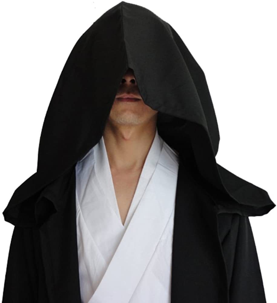 Men Kids Tunic Hooded Robe Cloak Knight Cosplay Costume Wizard Vampire Robe Cloak Cape Monk Fancy Halloween