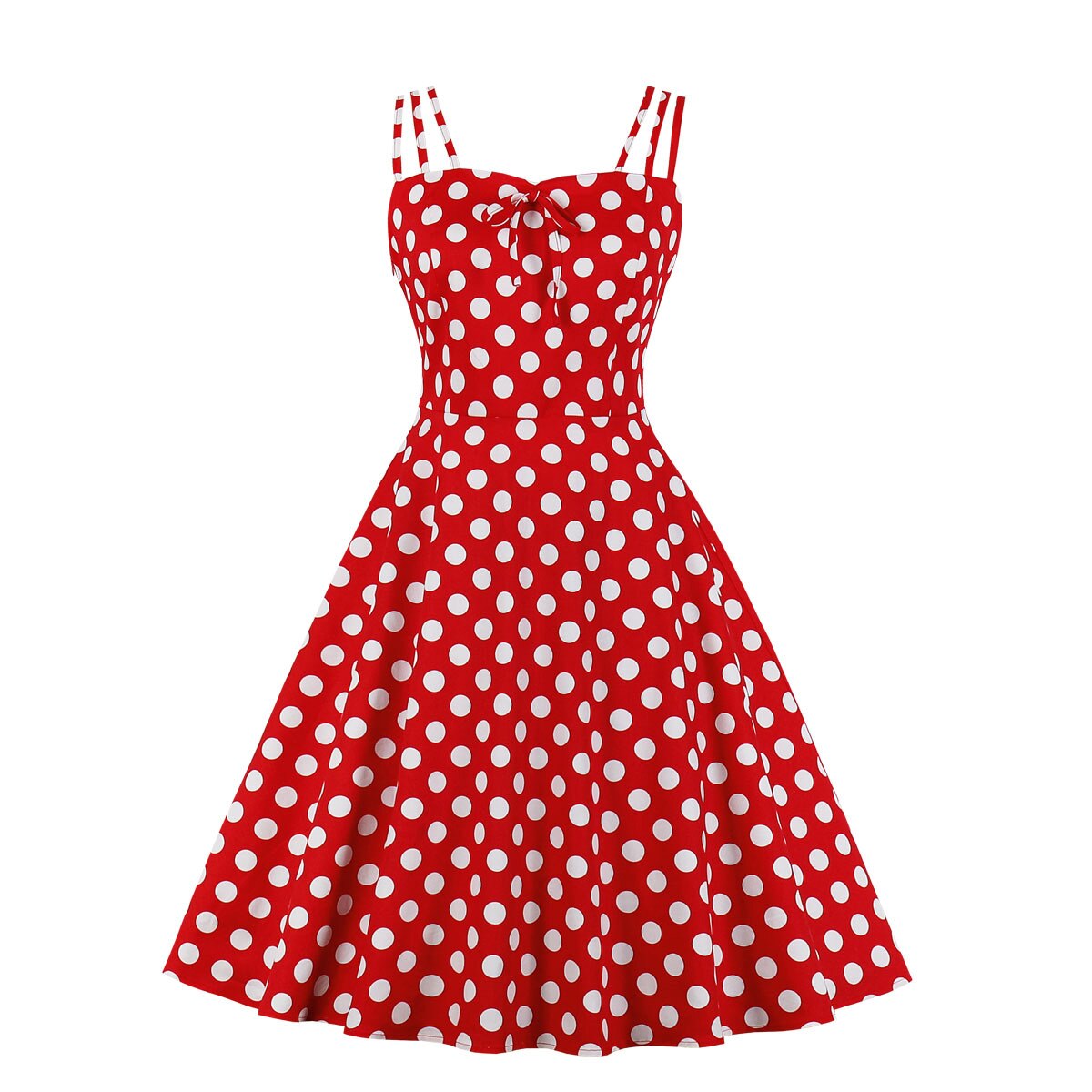 Women Vintage Polka Dots Dress Retro Rockabilly Strap Suspenders Cocktail Party 1950s 40s Swing Dress 2023 Summer Dress