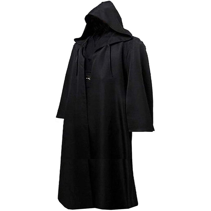 Men Kids Tunic Hooded Robe Cloak Knight Cosplay Costume Wizard Vampire Robe Cloak Cape Monk Fancy Halloween