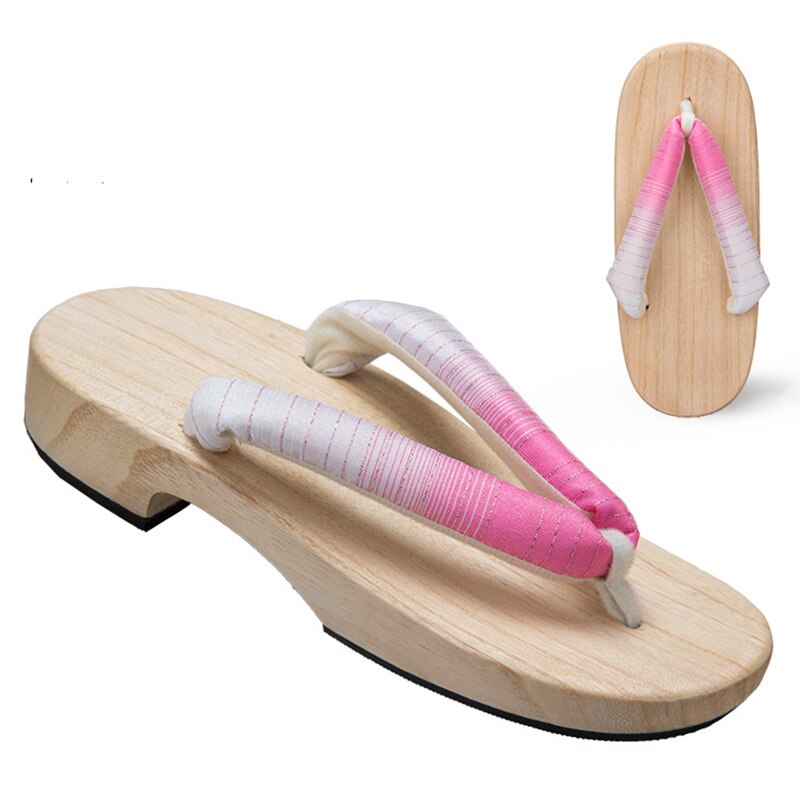 Women Japanese Geta Clogs Traditional Samurai Candy Yukata Crude Wooden Flip Flops Toe Shoes Demon Slayer Shoes Oriental Sandals Slippers