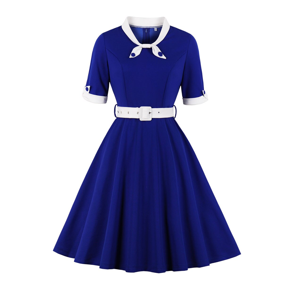 Women Vintage Bow V-Neck Dress Retro Rockabilly 2023 Cocktail Party 1950s 40s Swing Dress Summer Dress Short Sleeves