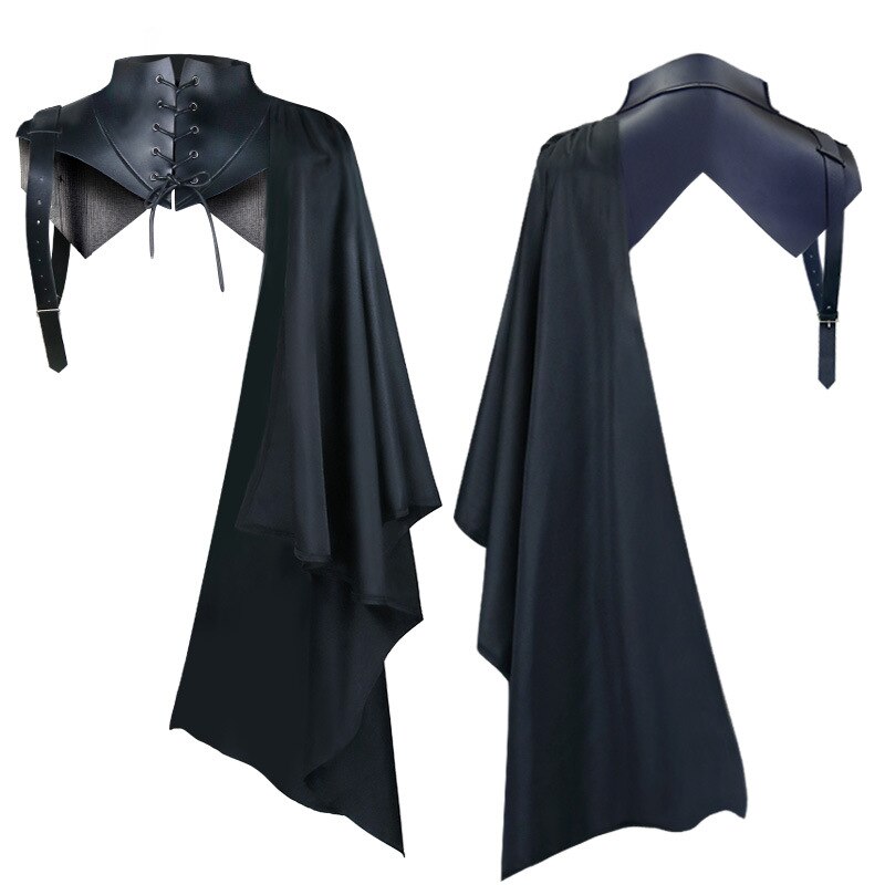 Men Gothic Steampunk Shawl Victorian Medieval Viking Cloak Costume Halloween Vintage Renaissance Shawl