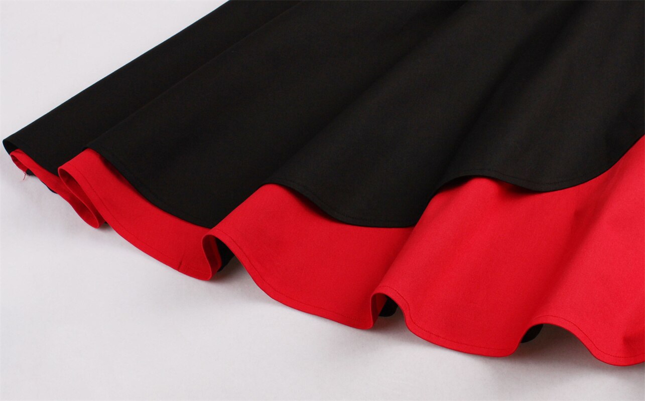 Women Vintage Halterneck Dress Black Red Retro Rockabilly Cocktail Party 1950s 40S Swing Dress Summer Dress Casual Dress