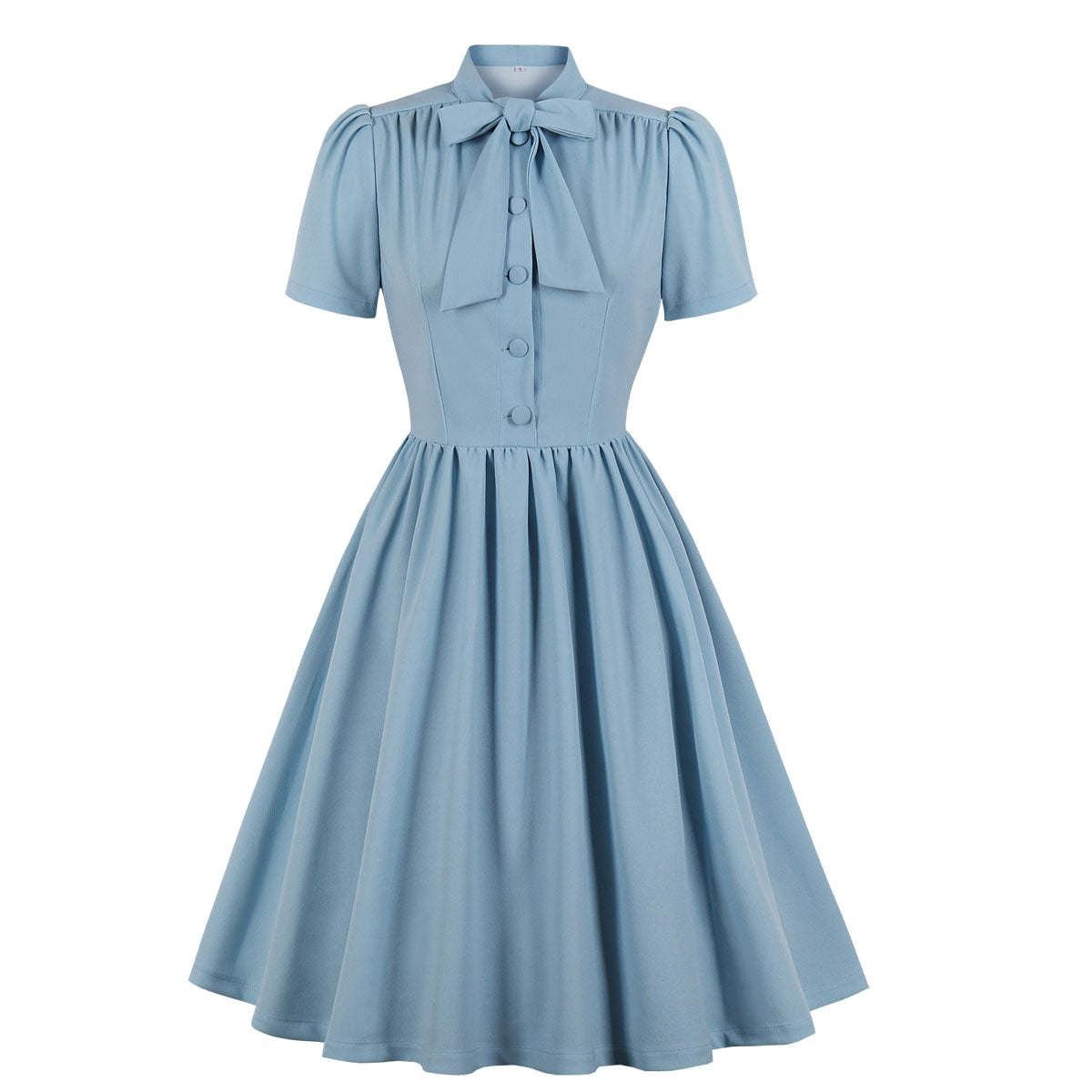 Women Vintage Ruffled Dress Retro Rockabilly 2023 Elegant Cocktail Party 1950s 40s Swing Dress Summer Dress Short Sleeves