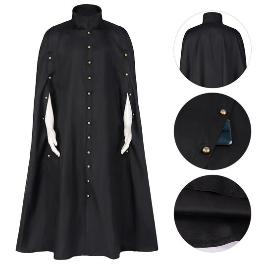 Men Medieval Robe Cloak Coat Monk Knight Cosplay Costume Wizard Vampire Gothic Viking Cloak Coat Renaissance