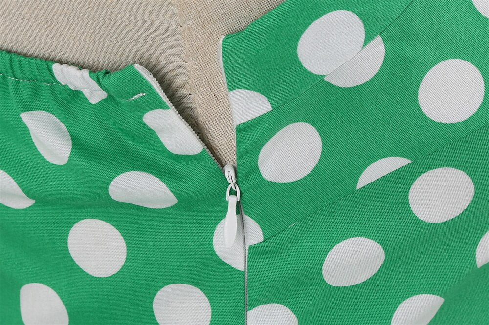 Women Vintage Halterneck Dress Retro Rockabilly 2023 Polka Dot Cocktail Party 1950s 40S Swing Dress Summer Dress Green Dress