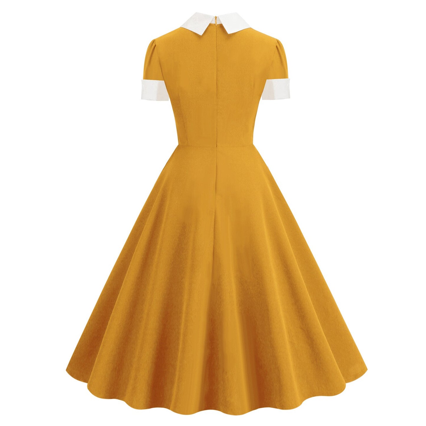 Women Vintage Bow Tie Dress Office lady Retro Rockabilly Elegant Cocktail Party 1950s 40s Swing Dress Summer Dress Short Sleeves