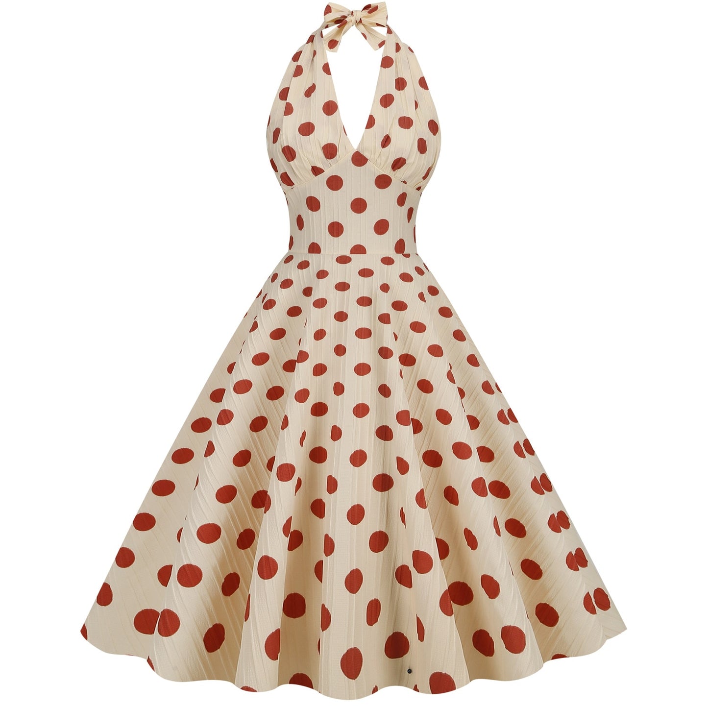 Women Vintage Halterneck Dress Polka Dots Rockabilly Cocktail Party Elegant Dress 1950s 40s Swing Dress Summer Dress