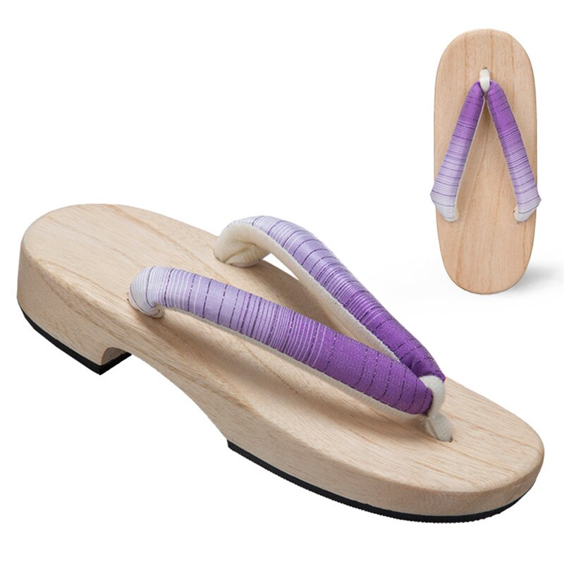 Women Japanese Geta Clogs Traditional Samurai Candy Yukata Crude Wooden Flip Flops Toe Shoes Demon Slayer Shoes Oriental Sandals Slippers